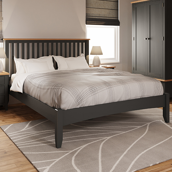 Gilford Wooden King Size Bed In Grey | Furniture in Fashion