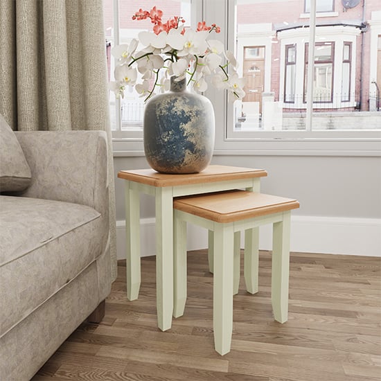 Product photograph of Gilford Wooden Nest Of 2 Tables In White from Furniture in Fashion