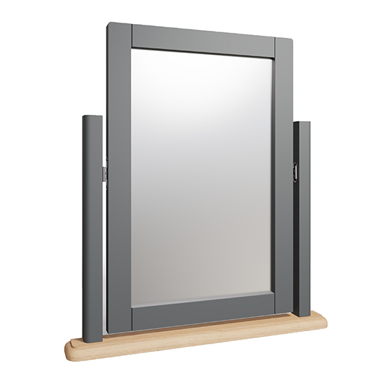 Product photograph of Gilford Wooden Trinket Dressing Mirror In Grey from Furniture in Fashion