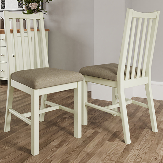 Product photograph of Gilford White Wooden Dining Chairs In Pair from Furniture in Fashion
