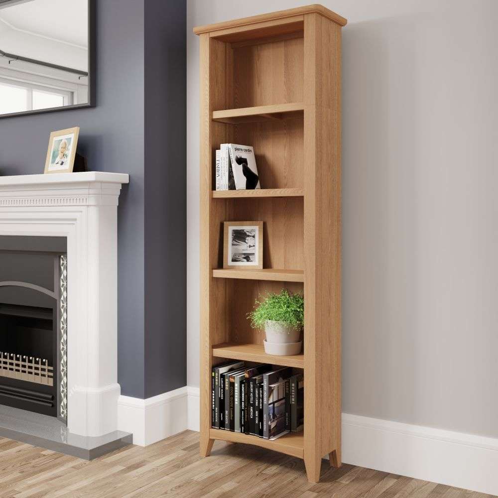 Product photograph of Gilford Wooden Bookcase With 5 Shelves In Light Oak from Furniture in Fashion