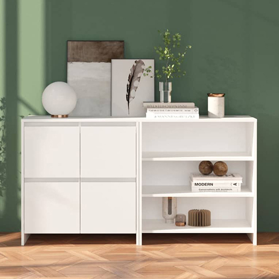 Read more about Gilon wooden sideboard with 4 doors 2 shelves in white