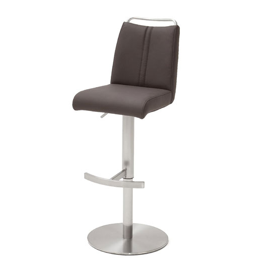 Read more about Giulia bar stool in brown with stainless steel base