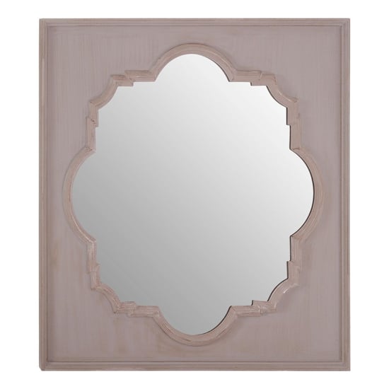 Product photograph of Gladiyas Quatrefoil Design Wall Mirror In Grey Wooden Frame from Furniture in Fashion