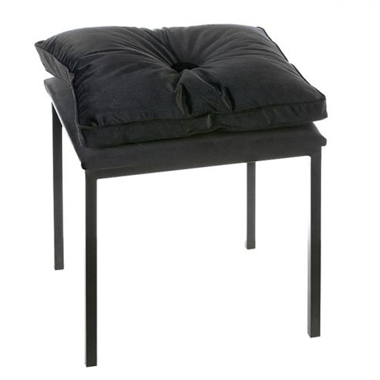 Photo of Glam velvet stool in black with metal legs