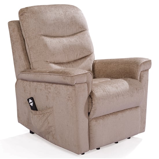 View Glance electric fabric recliner armchair in mink