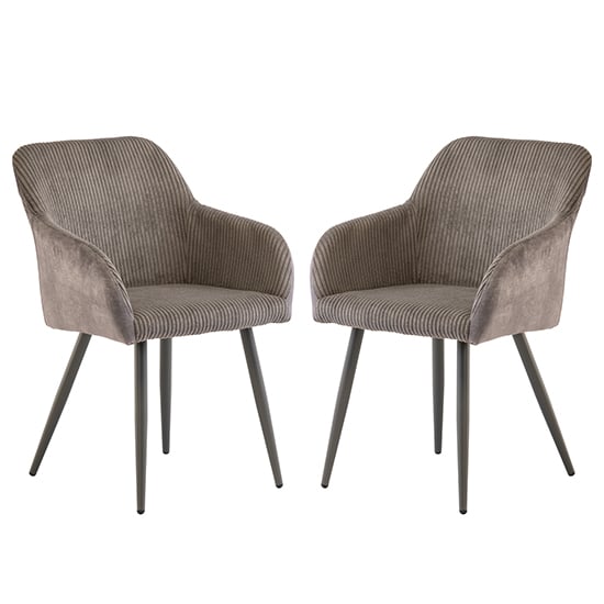 Product photograph of Glen Grey Corduroy Velvet Dining Chairs In Pair from Furniture in Fashion