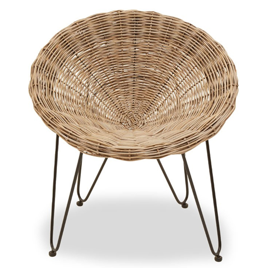 Read more about Glena kubu rattan rounded bedroom chair in natural