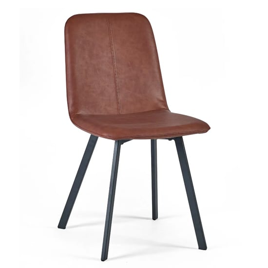 glens faux leather dining chair in antique brown