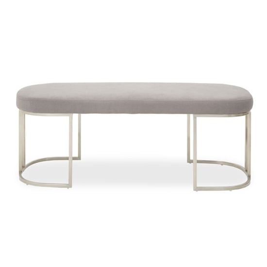 Product photograph of Glidden Fabric Hallway Bench With Curved Legs In Grey from Furniture in Fashion