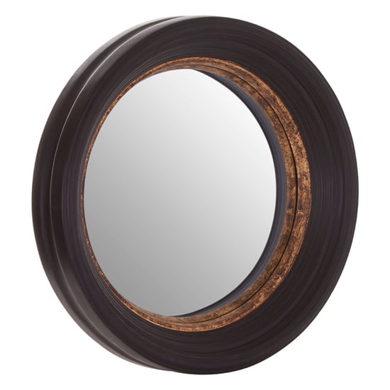 Photo of Glonta concentric design wall mirror in black and gold frame