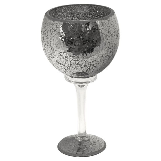 Product photograph of Mosaic Hurricane Goblet In Black Glass from Furniture in Fashion