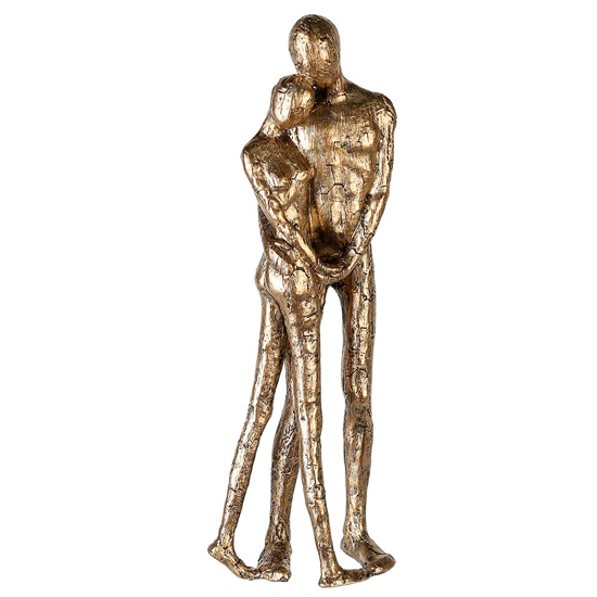 Read more about Gold couple poly design sculpture in antique champagne