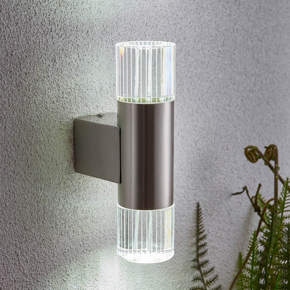 Product photograph of Goldsboro Led Twin Glass Wall Light In Chrome And Silver from Furniture in Fashion