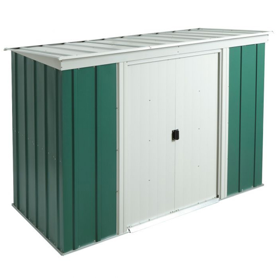 Gowerton Metal 10x8 Apex Shed With Floor In Green White Furniture In