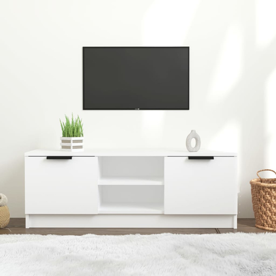 Product photograph of Greco Wooden Tv Stand With 2 Doors In White from Furniture in Fashion