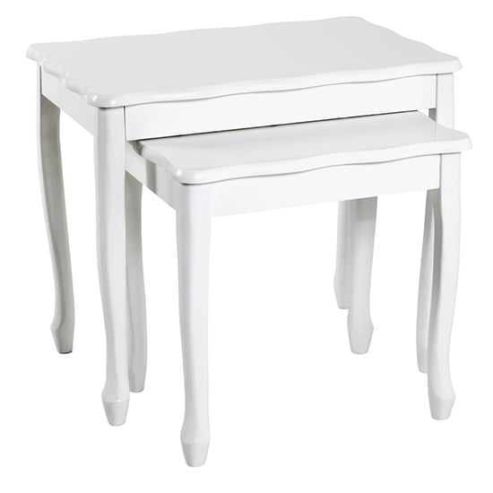 Photo of Greenbay wooden set of 2 side tables in white