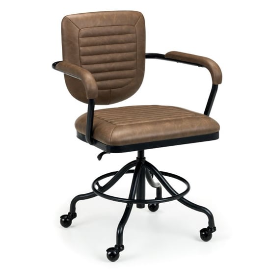 Product photograph of Gable Faux Leather Upholstered Home And Office Chair In Brown from Furniture in Fashion