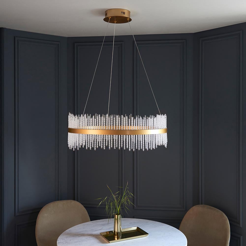 Read more about Grimsby clear glass small pendant ceiling light in brushed gold