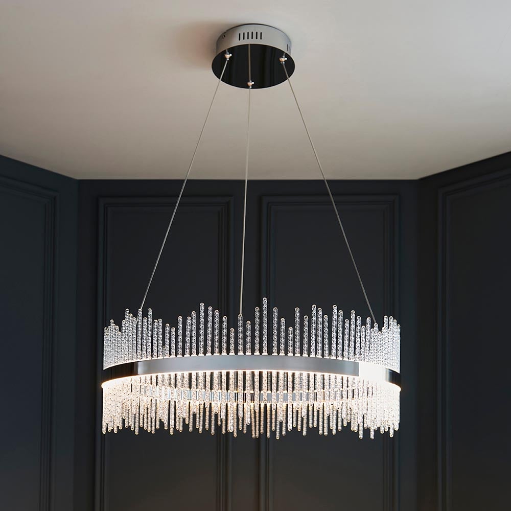 Read more about Grimsby clear glass small pendant ceiling light in chrome