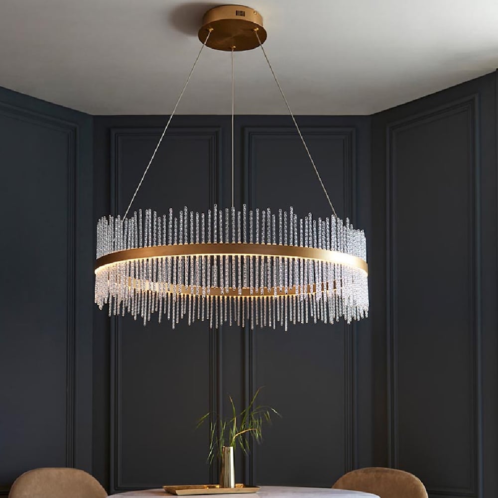 Read more about Grimsby twisted glass pendant ceiling light in brushed gold