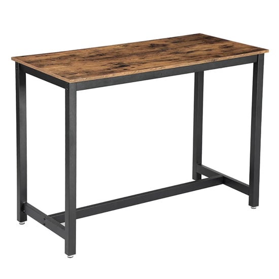 Gulf Wooden Industrial Bar Table In Rustic Brown | FiF