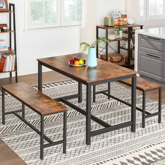 Gulf Industrial Style Dining Table Rustic Brown 1 