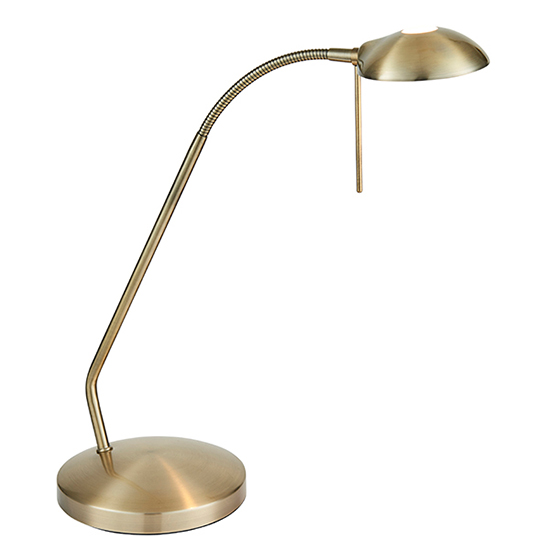 Photo of Hackney touch task table lamp in antique brass