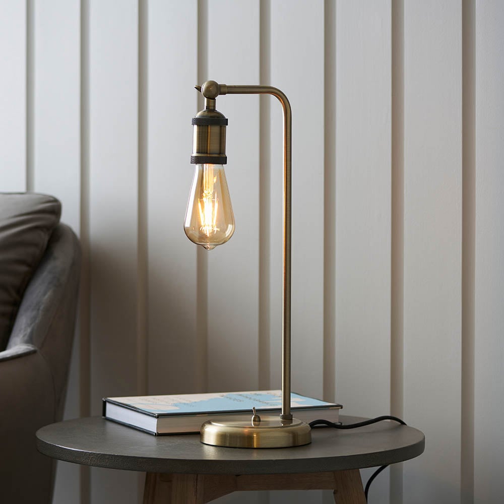 Product photograph of Halifax Metal Floor Lamp In Aged Pewter And Aged Copper from Furniture in Fashion