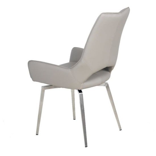 Scissett Taupe White Faux Leather Dining Chairs In Pair | Furniture in ...