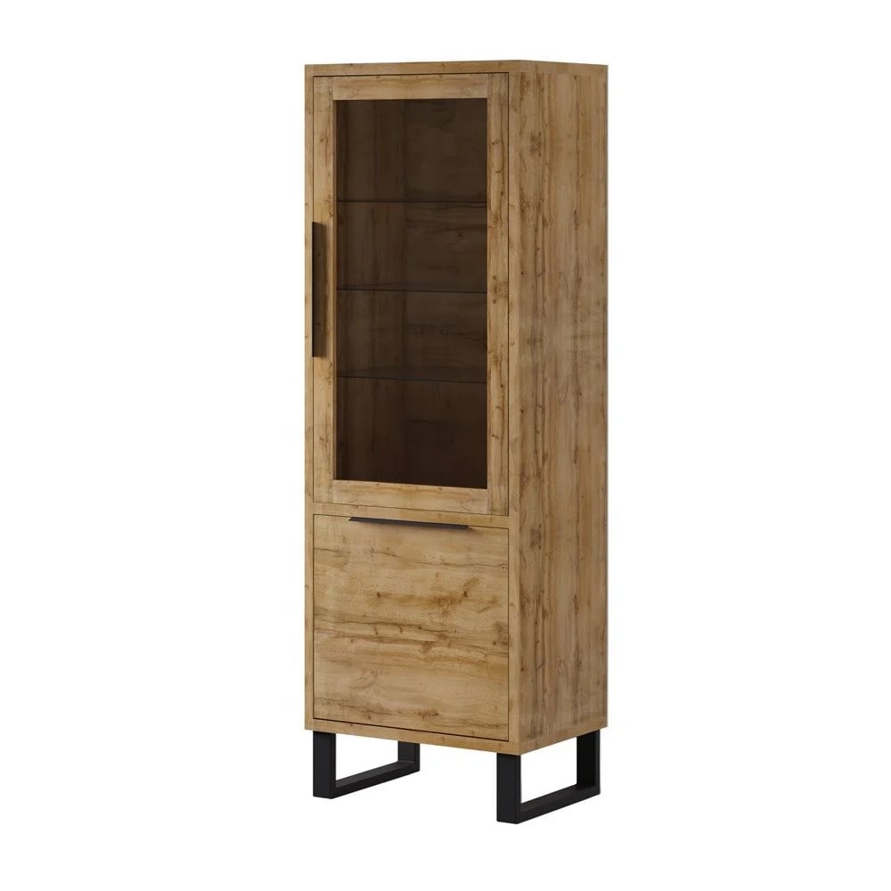 Product photograph of Hamburg Wooden Display Cabinet With 2 Doors In Wotan Oak from Furniture in Fashion