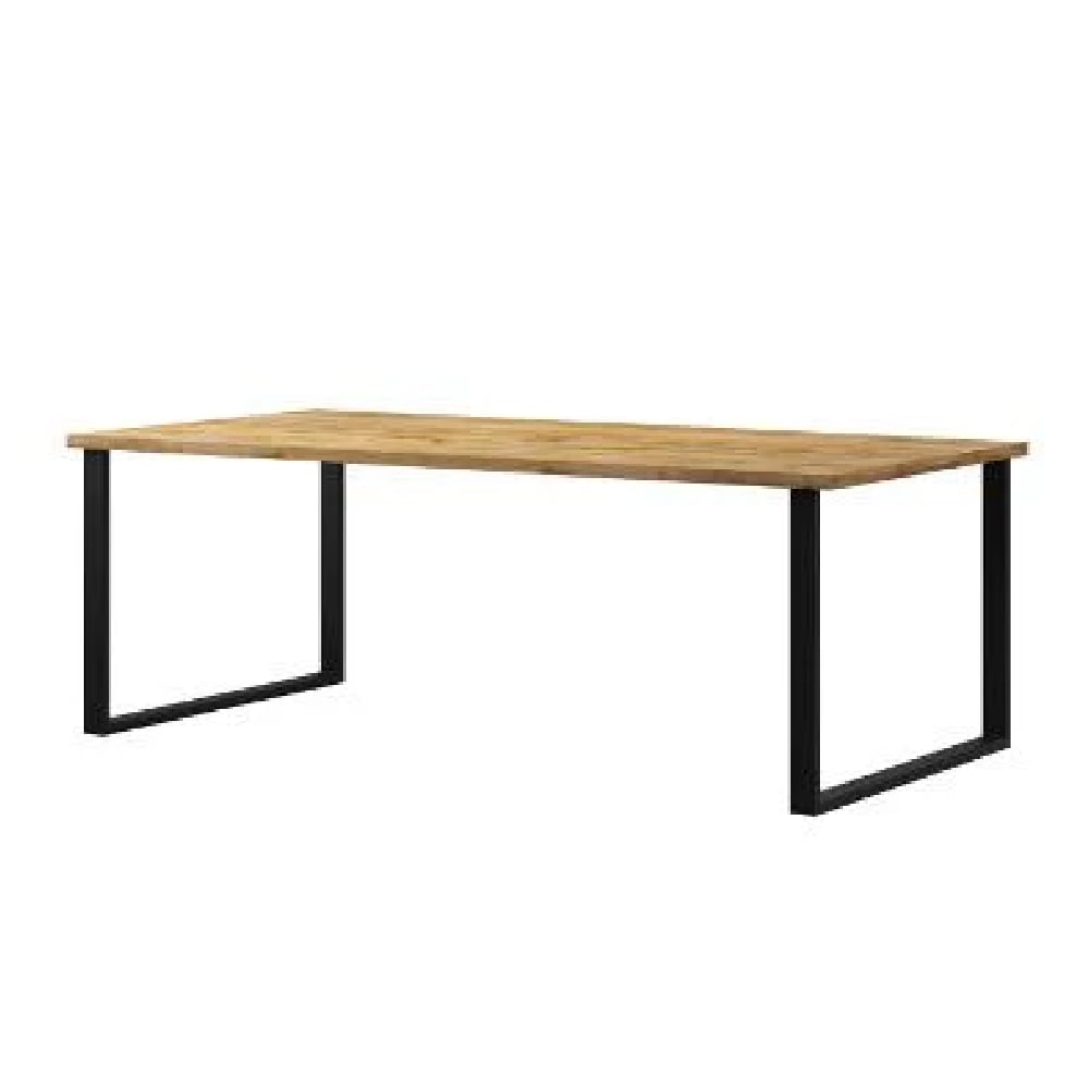 hamburg wooden rectangular dining table in wotan oak