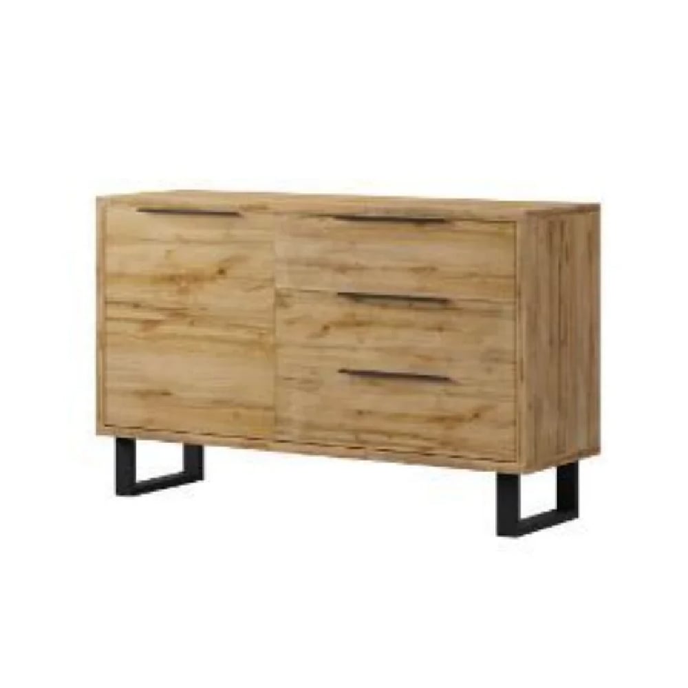 hamburg wooden sideboard with 1 door 3 drawers in wotan oak