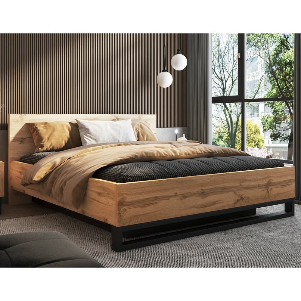 hamburg wooden storage ottoman super king size bed in wotan oak