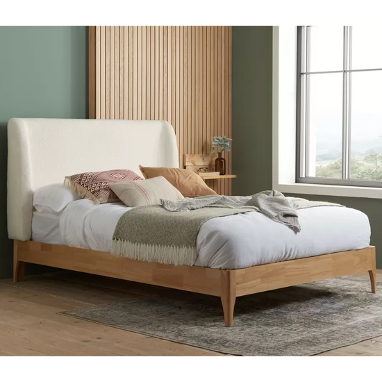 hamel fabric king size bed in white