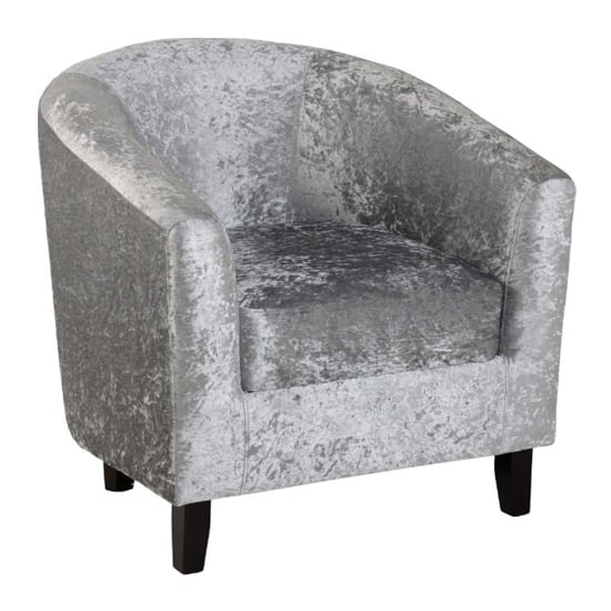 Product photograph of Habufa Velvet Fabric Tub Chair In Silver from Furniture in Fashion