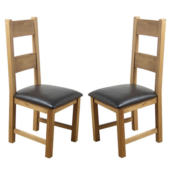 Read more about Hampshire oak dining chairs with padded seat in a pair