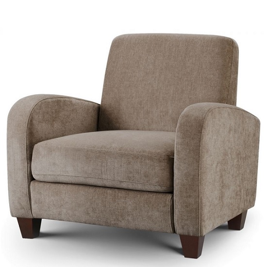Read more about Varali fabric sofa chair in mink chenille with wooden feet
