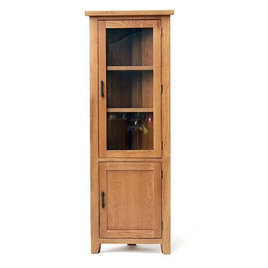 Hampshire Wooden Corner Display Cabinet In Oak | Furniture in Fashion