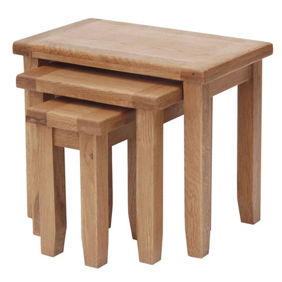 Read more about Hampshire wooden set of 3 nesting tables in oak