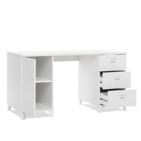 Hampstead Wooden Computer Desk Rectangular In White | Furniture in Fashion