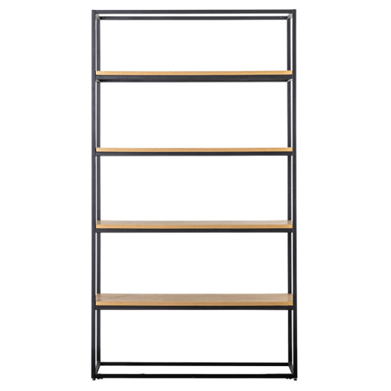 Read more about Hanley wooden display unit with black metal frame in natural