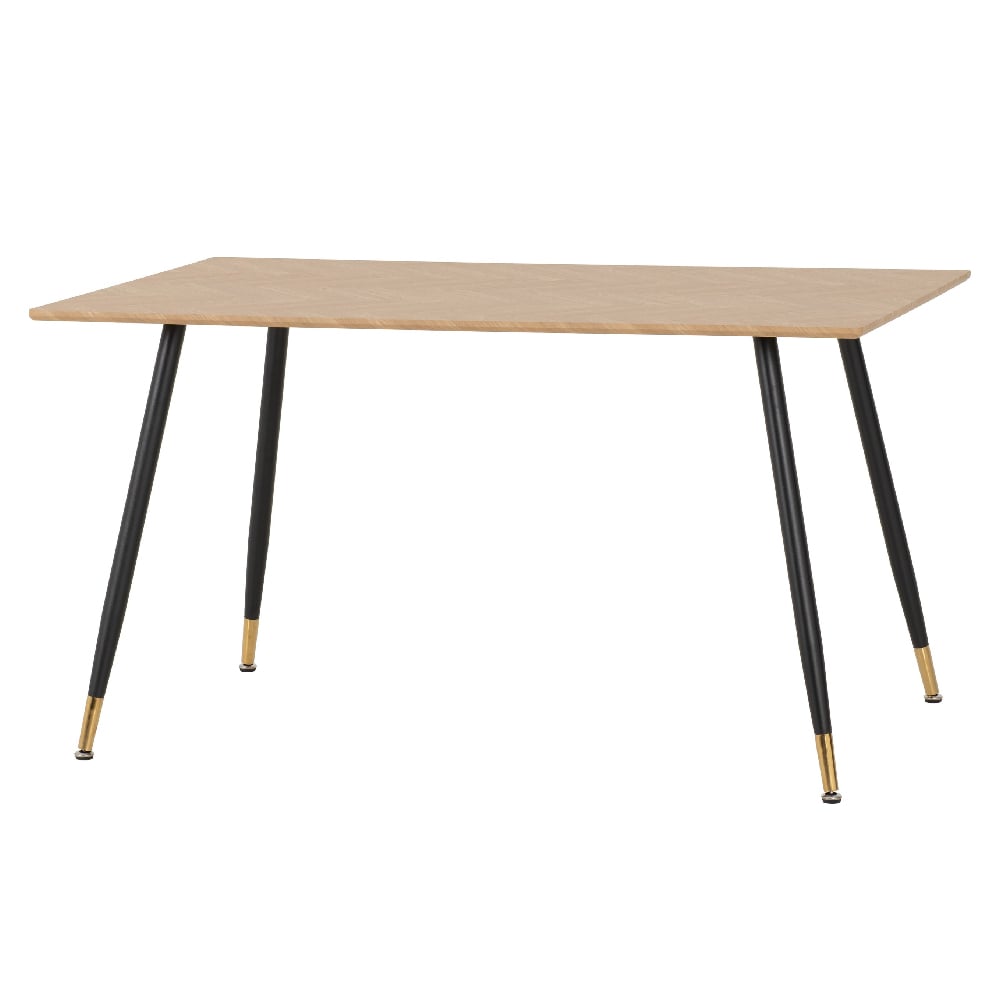 hanover wooden dining table medium with black legs in oak