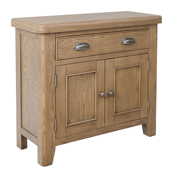 Product photograph of Hants Wooden 2 Doors And 1 Drawer Sideboard In Smoked Oak from Furniture in Fashion