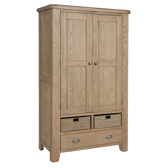 View Hants wooden 2 doors and 1 drawer storage cabinet in smoked oak