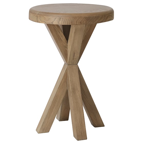 Product photograph of Hants Round Wooden Side Table In Smoked Oak from Furniture in Fashion