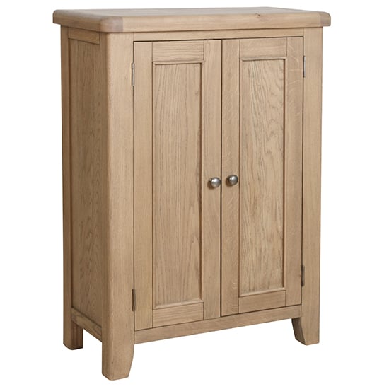 Product photograph of Hants Wooden Shoe Storage Cabinet In Smoked Oak from Furniture in Fashion