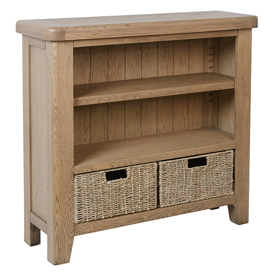 Product photograph of Hants Small Wooden Bookcase In Smoked Oak from Furniture in Fashion