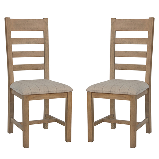 Photo of Hants smoked oak dining chair with natural seat in pair
