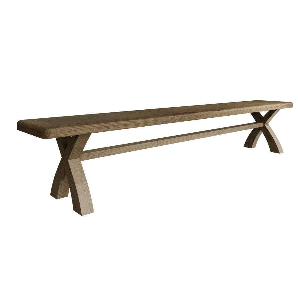 Product photograph of Hants Wooden Dining Bench Small In Smoked Oak from Furniture in Fashion